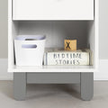 Scandinavian Style Single Drawer Nightstand Wooden Legs Soft Gray White
