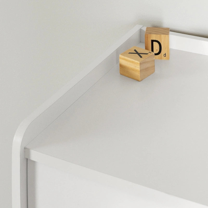 Scandinavian Style Single Drawer Nightstand Wooden Legs Soft Gray White
