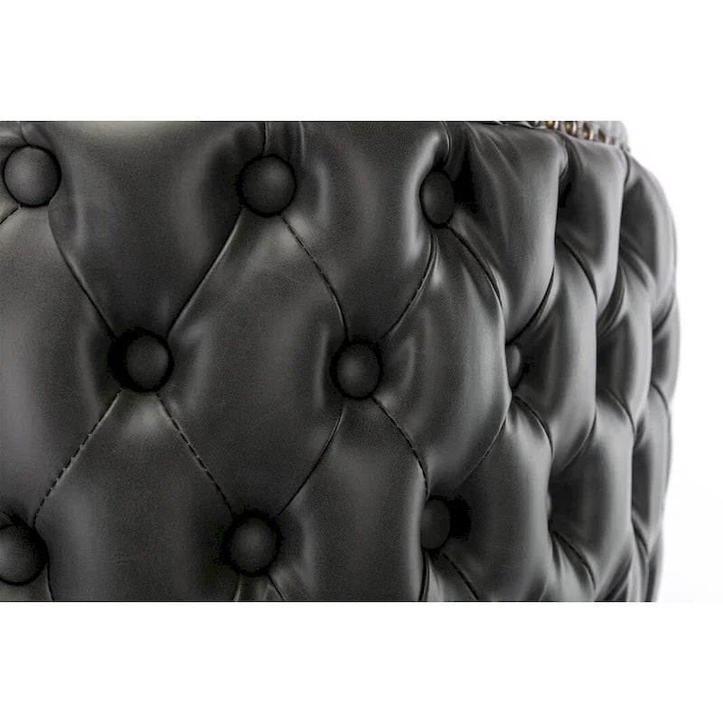 Moderner Barstuhl mit Knopfheftung, vollständig gepolsterter Rückenlehne, drehbar und höhenverstellbar