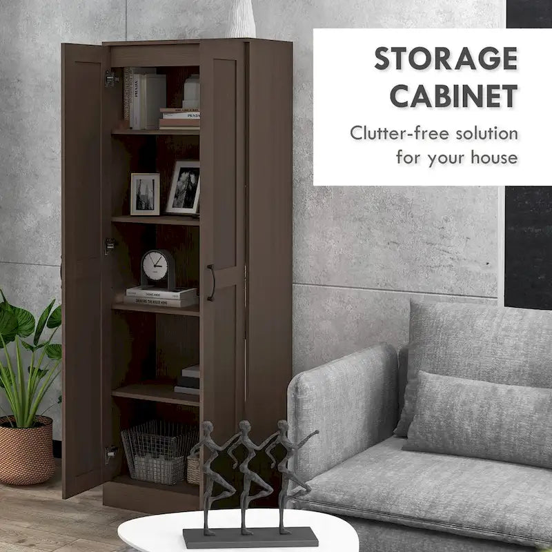 Farmhouse Sideboard Storage Cabinet Double Doors Drawer Adjustable Shelf