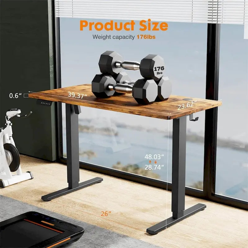 Electric Height Adjustable Sit-Stand Computer Desk with Memory Presets