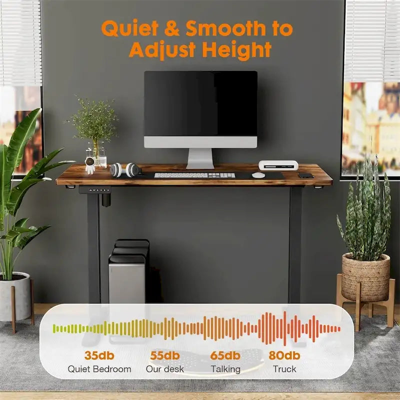 Electric Height Adjustable Sit-Stand Computer Desk with Memory Presets