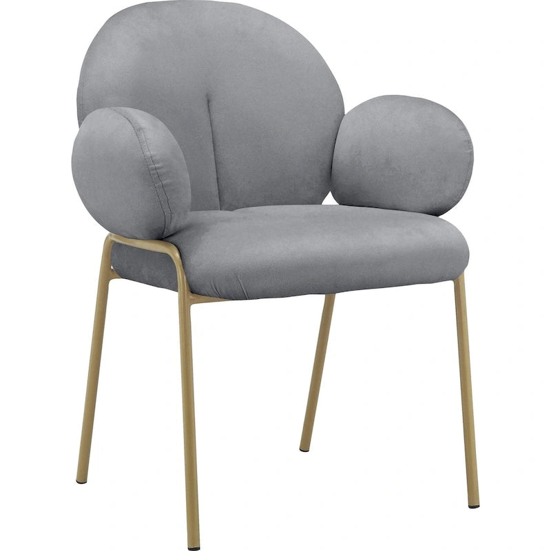 Upholstered Dining Chair Metal Frame Velvet Teddy Fabric Modern Style Multi-Color