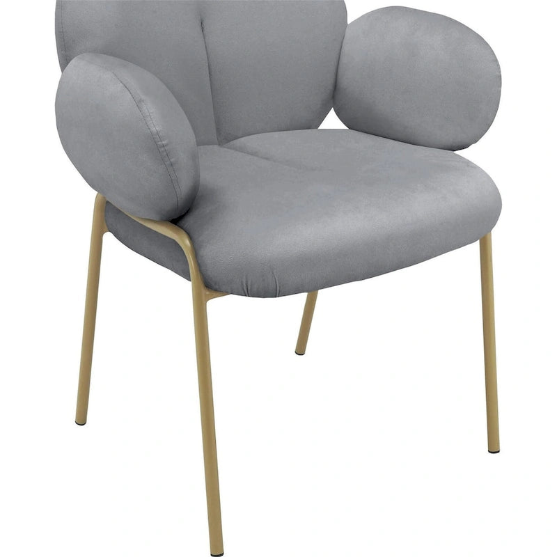 Gepolsterter Esszimmerstuhl mit Metallgestell, Samt-Teddy-Stoff, moderner Stil, Mehrfarbig